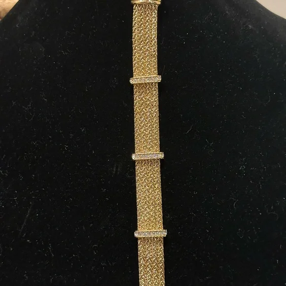 Woven Gold and Rhinestone bracelet NWOT - Picture 4 of 4